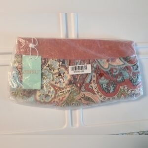 Ebisu fabric fall paisley printed clutch bag. NWT